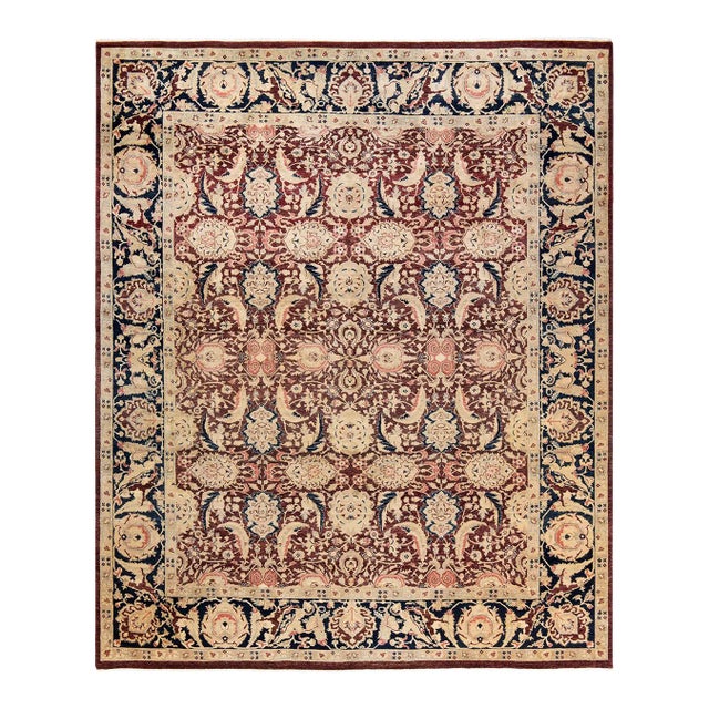 Mogul, One-of-a-Kind Hand-Knotted Area Rug in Red, 8' 1" x 9' 9" For Sale