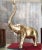 Brass Elephant "Trunks Up" Good Luck Vintage Large Statue For Sale - Image 10 of 10