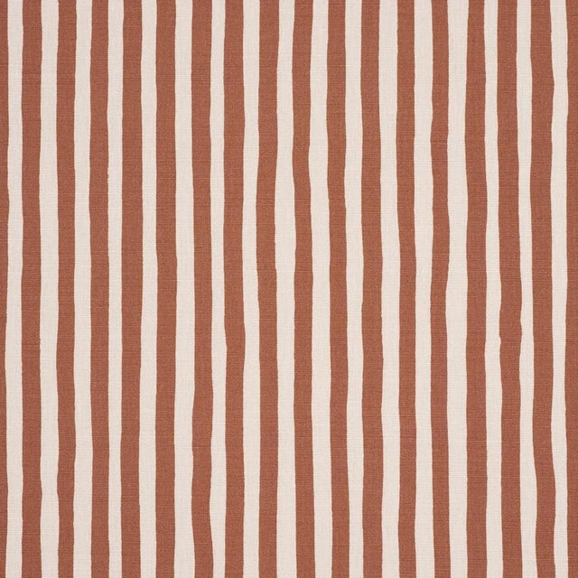 Contemporary SAMPLE - Schumacher Chaney Stripe Fabric In Terracotta For Sale - Image 3 of 5