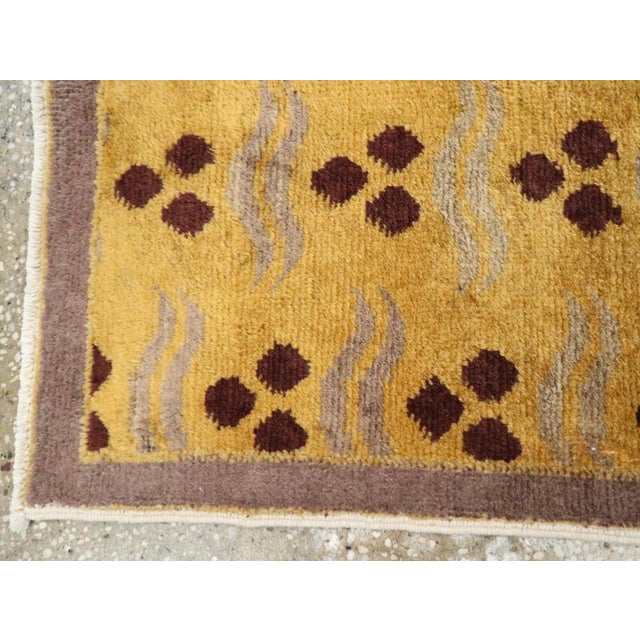 Mid 20th Century Galerie Shabab Collection Mid-20th Century Turkish Art Deco Throw Rug For Sale - Image 5 of 7