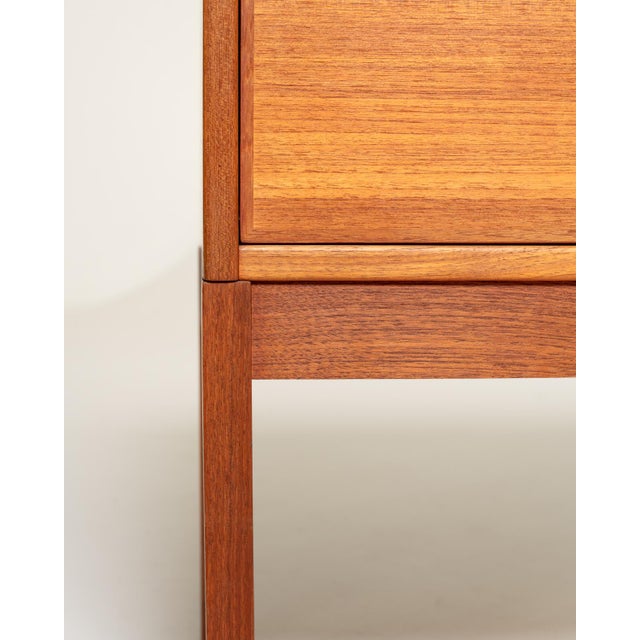 Teak Bar Cabinet with Drop-Down Door, Scandinavia, 1960s For Sale - Image 6 of 12
