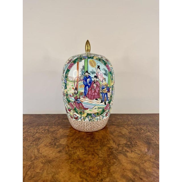 Chinese Famille Rose Vase and Cover, 1920s For Sale - Image 8 of 8