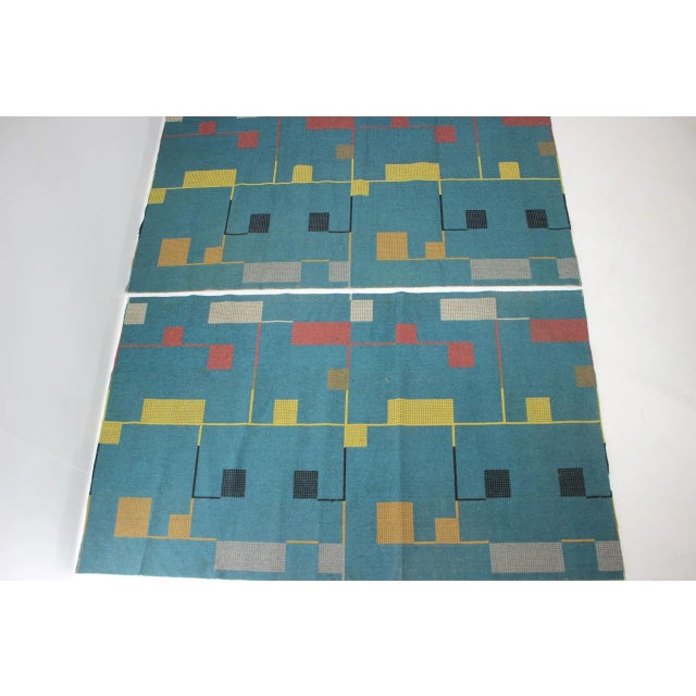 Bauhaus Style Geometric Rug, 1940s, Set of 2 For Sale - Image 4 of 6