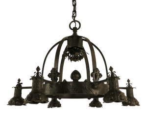 Viennese Wrought Iron Chandelier, Austria, 1900s
