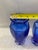 1980s Crystal Blue Vases- Set of 2 For Sale - Image 4 of 6