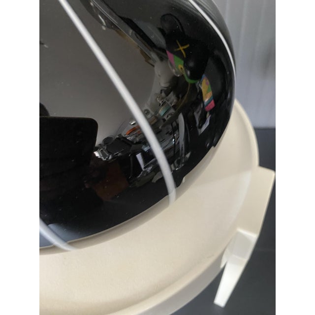 Vintage Black Glass Vase with White Trim, 1950s For Sale - Image 15 of 17