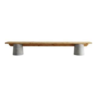 Entry Bench/Outdoor Bench - Modern Wood and Concrete Bench For Sale