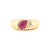 Bombe Style 1.20ct Ruby and Diamond Toi Et Moi 14k Gold Ring Size 5.5 For Sale - Image 4 of 17