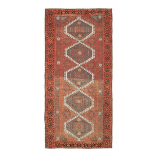 1970s Vintage Turkish Oushak Handmade Wool Cotton Orange Area Rug For Sale