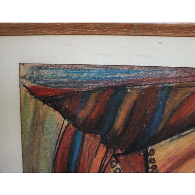 Mid 20th Century Vintage 1960s Musical Instrument Still Life Pastel Framed Art For Sale - Image 5 of 8