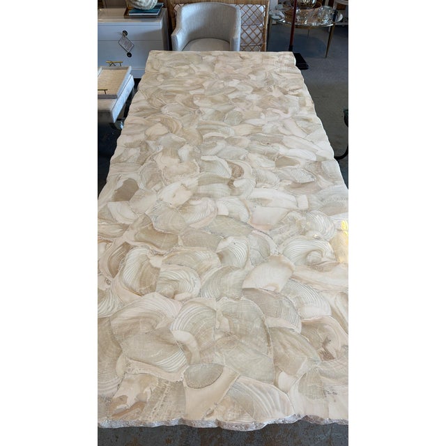 Palecek Fossilized Clam Rectangular Dining Table For Sale - Image 4 of 5