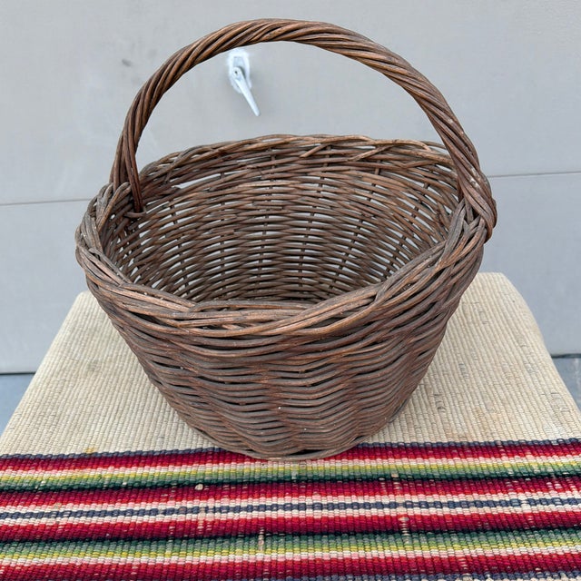 A Antique Woven Reed Basket, Circa 1900 For Sale - Image 11 of 12