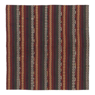 Vintage Persian Kilim, Stripes With Colorful Geometric Patterns - Rug & Kilim For Sale