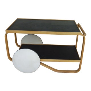 1960s Danish Modern Alvar Aalto Bentwood Tea Cart For Sale