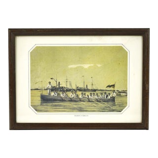 Late 20th Century Custom Wood Framed Print of Puerto Cabello For Sale