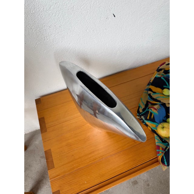 Metal Vase in Cast Aluminum, 1970s For Sale - Image 7 of 18