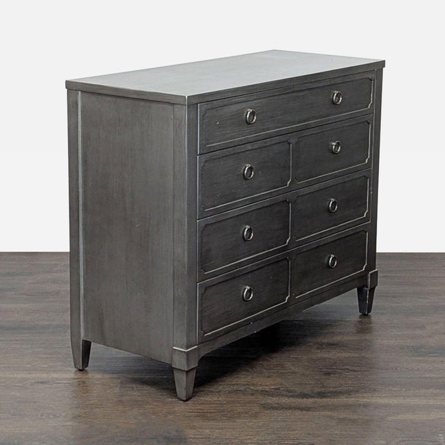 This Restoration Hardware dresser features a clean gray finish and four spacious drawers for plenty of storage. The...