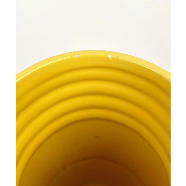 Yellow Yellow Ceramic Cylindric Vase from Il Picchio, Italy, 1960s For Sale - Image 8 of 9