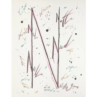 Letter N Violet - Hand-Colored Lithograph by Raphael Alberti - 1972 1972 For Sale