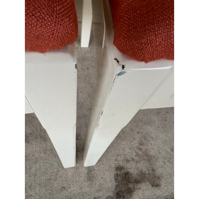 Vintage Italian White Lacquer Dining Chairs- Set of 8 For Sale - Image 11 of 12