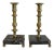 Brass and Marble French Provincial Candle Holders Lights - a Pair For Sale