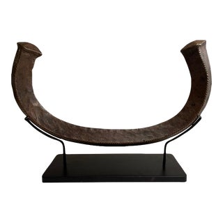 Early 20th Century African Nigerian Mounted Copper Manilla Bracelet Currency For Sale