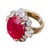 Bochic "Orient" Vintage African Ruby & White Topaz Ring Set in 18K Gold & Silver For Sale - Image 15 of 18