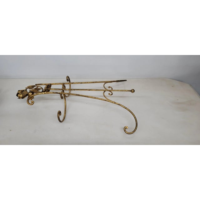 Vintage Hollywood Regency Display Holder Vanity Hand Towels Italian Gold Easel For Sale - Image 4 of 8