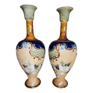 Late 19th Century Royal Doulton Slaters Patent Vases Pair