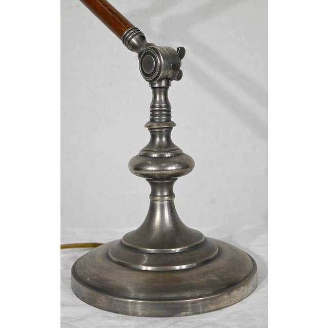 Adjustable Arm Table Lamp in Metal and Wood, 1920s For Sale - Image 9 of 18