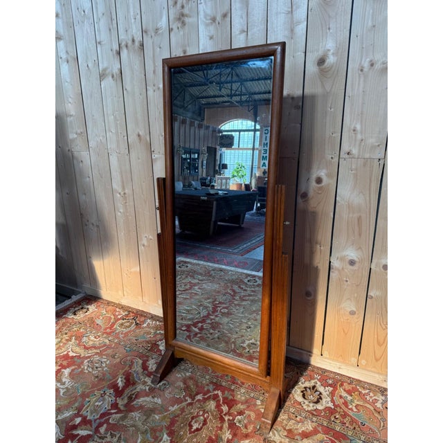 Art Deco Swivel Mirror in Oak, 1930s For Sale - Image 3 of 6