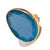 Boho Chic Gypsy Soul Blue Cat Eye Gold Statement Ring, Size 8 For Sale - Image 3 of 8
