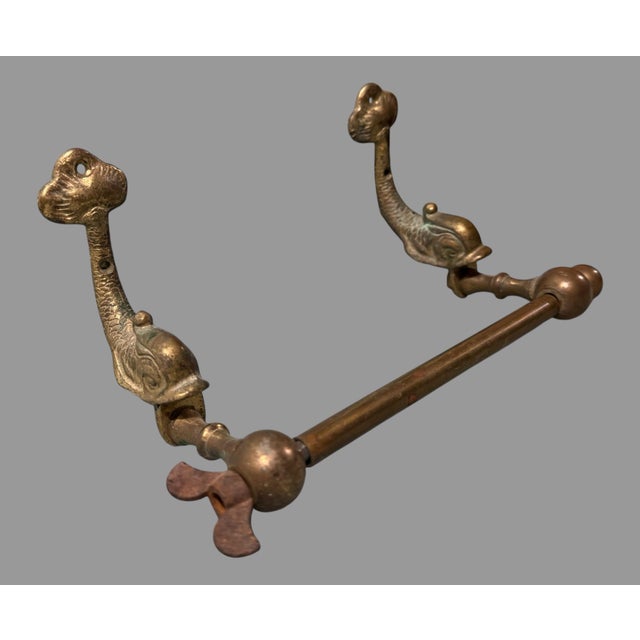 Mid 20th Century Vintage Brass Finish Figural Dolphin Koi Fish Wall Hanging Toilet Paper Holder For Sale - Image 5 of 6