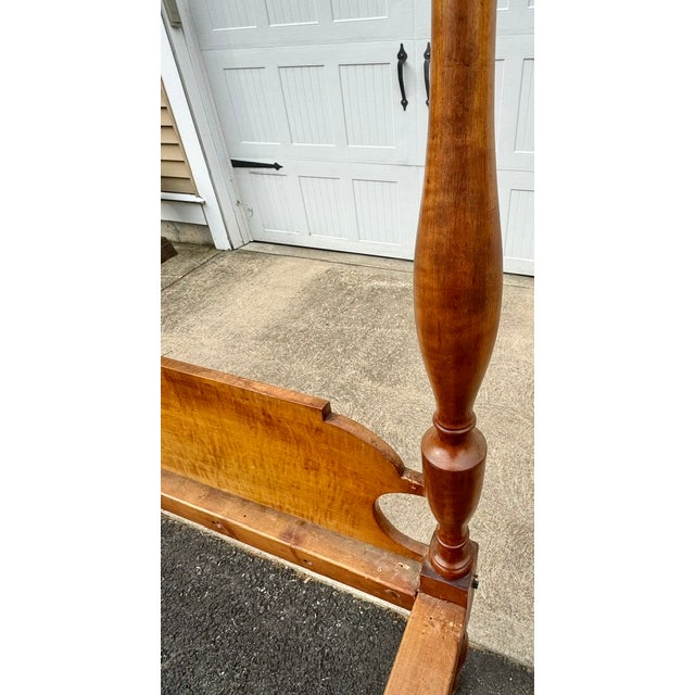 Antique Early 19th Century American Curly Maple Canopy Bed For Sale - Image 10 of 12