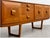 Mid Century Modern Teak Credenza by Stonehill | Long Sideboard With Funky Sculpted Pulls and Sled Legs, Made in England, C. 1960’s For Sale - Image 9 of 18