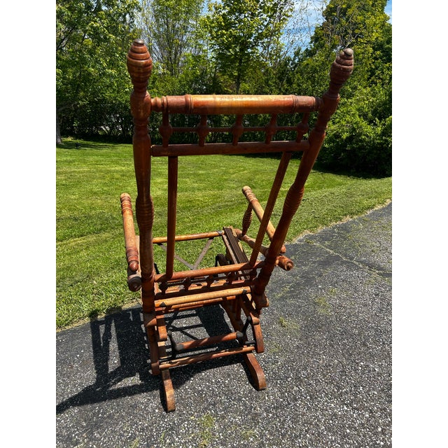Victorian Rustic 19th Century Indian Victorian Rocking Chair For Sale - Image 3 of 12