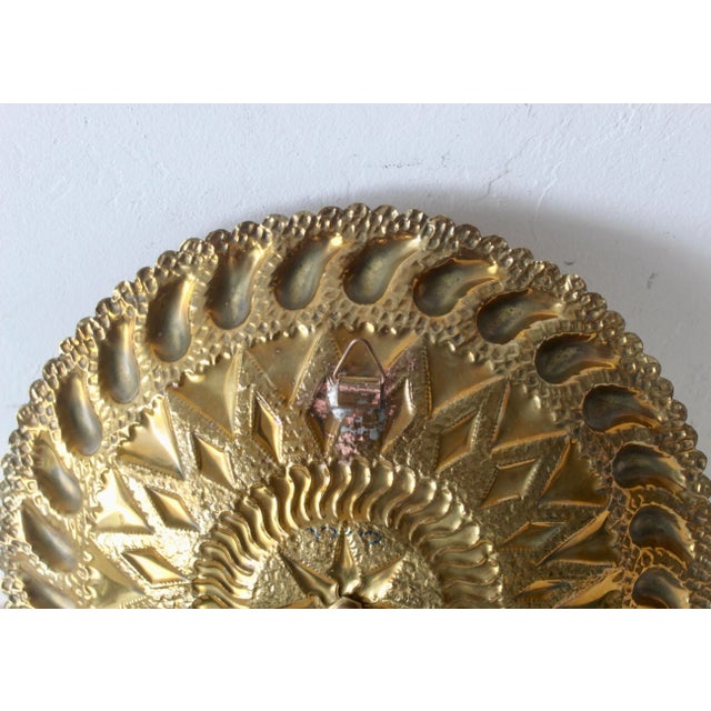 1970s Moroccan Style Decorative Brass Wall Light Sconce Vintage For Sale - Image 11 of 11