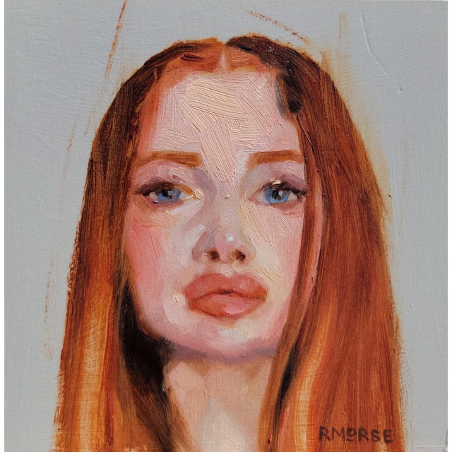Reddy by Ryan Morse | Oil on Panel Portrait of a Young Woman with Red Hair For Sale