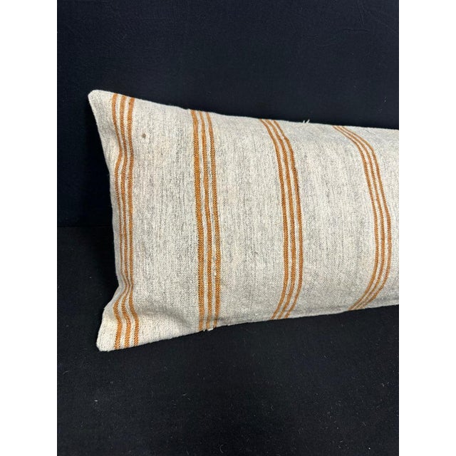 Turkish Hemp Pillow Cushion Natural Beige Brown Cushion Cover 14"x40" #30498 Enhance your home decor with our Kilim Pillow...