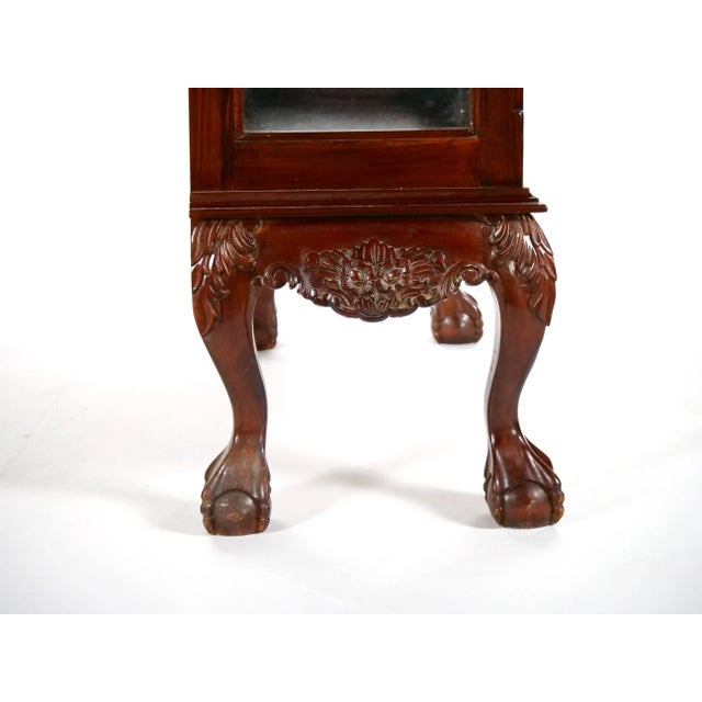 Early 20th Century Mahogany Wood Chippendale Style Display Cabinet For Sale - Image 5 of 8
