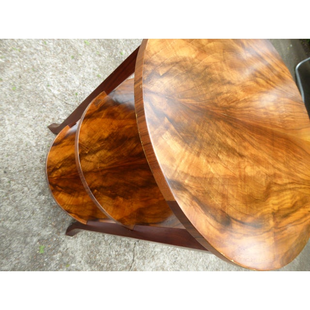 French 1960s French Walnut Oval Side Tables For Sale - Image 3 of 6