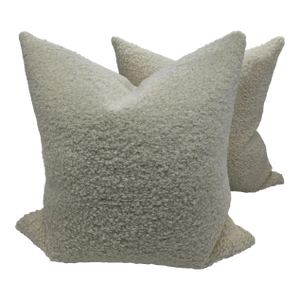 Ivory Boucle Pillows - a Pair