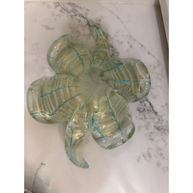 Murano Art Glass Bowl With Gold Aventurine For Sale In Phoenix - Image 6 of 8