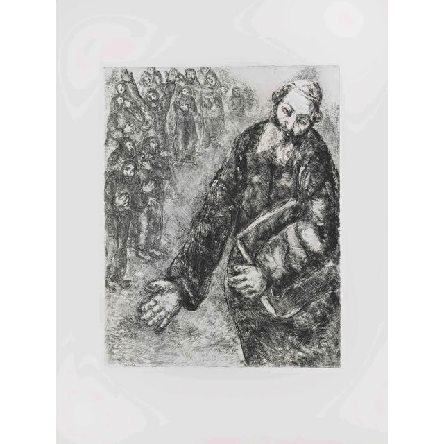 Marc Chagall, Joshua Reads the Words of the Law, Etching, 1956 For Sale