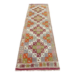 1960s Vintage Tribal Kilim Runner - 33" X 96" For Sale