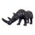 Large Vintage Handcrafted Leather Rhinoceros Statue For Sale