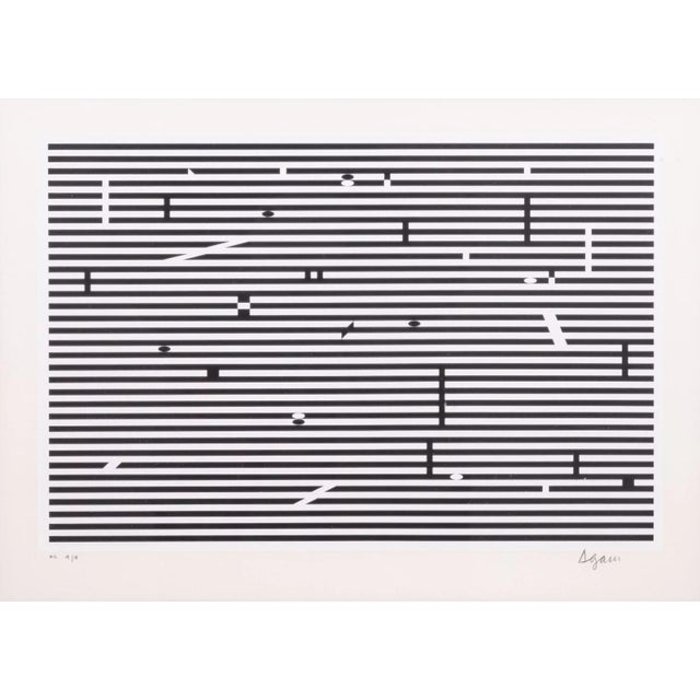 A graphic modern op art serigraph on paper titled "Double Metamorphosis V" by the Father of Kinetic Art, Yaacov Agam. Hand...