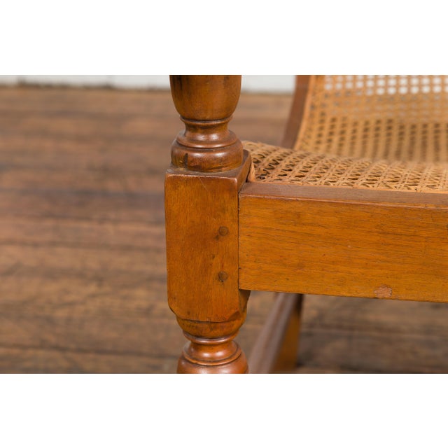 Antique Lounge Chair with Curved Seat & Extended Back For Sale - Image 9 of 12