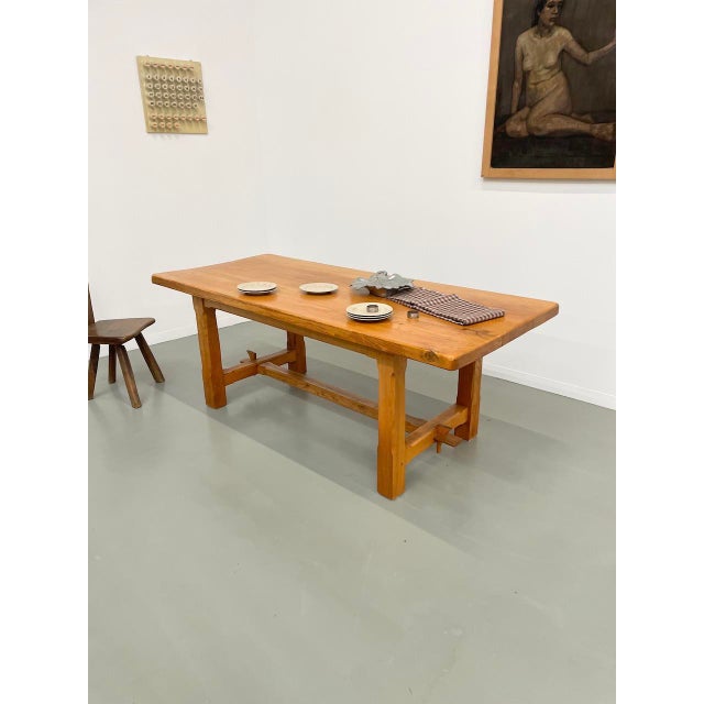 Wood Vintage Elm Farm Table, 1950s For Sale - Image 7 of 18