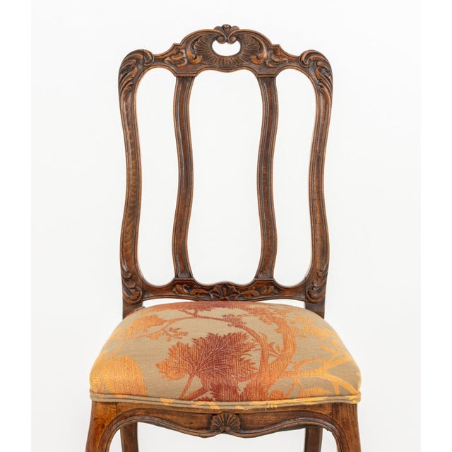 Orange Louis XV Style Oak Dining Chairs, 12 For Sale - Image 8 of 11